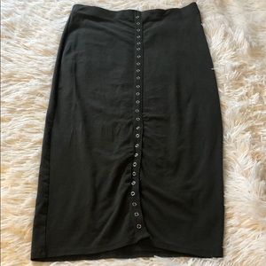 Army Green Mid-Length Skirt